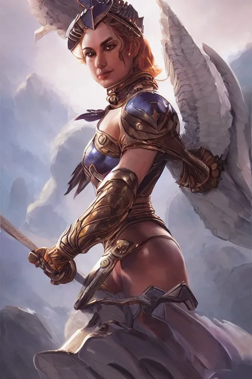 Image similar to amazon valkyrie athena, d & d, fantasy, portrait, highly detailed, headshot, digital painting, trending on artstation, concept art, sharp focus, illustration, art by artgerm and greg rutkowski and magali villeneuve