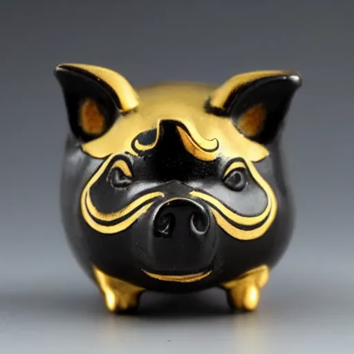 Image similar to chinese pig black and gold figurine