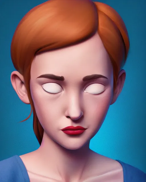 Prompt: sad adult woman character portrait, by disney animation, highly detailed, dynamic shadows, 4 k, splash art