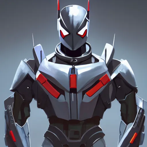 Image similar to greg manchess portrait painting of armored spiderman ultraman grey fox from metal gear cyborg gay japanese - american hybrid as overwatch character, medium shot, asymmetrical, profile picture, organic painting, sunny day, matte painting, bold shapes, hard edges, street art, trending on artstation, by huang guangjian and ail elvgren and sachin teng