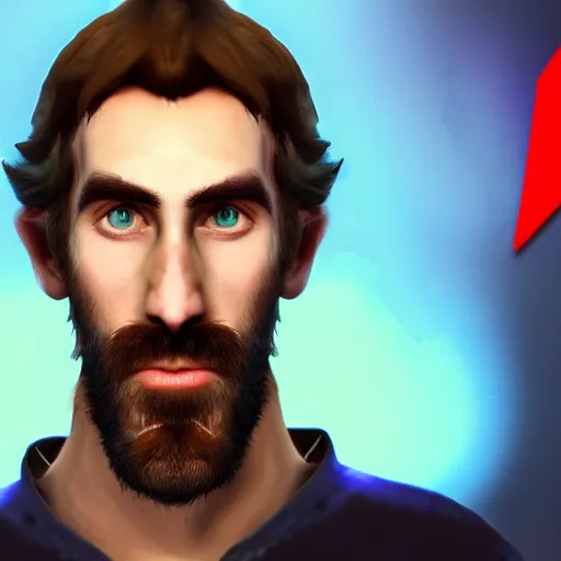Prompt: asmongold, hyper realisitic, portrait, high detail, 8 k, youtube thumbnail