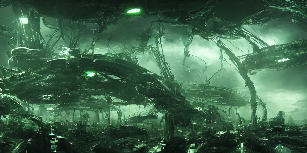 Image similar to A dark green neurological network spanning across the galaxy, realistic 4k octane beautifully detailed render, 4k post-processing, highly detailed, intricate complexity, epic composition, magical atmosphere, cinematic lighting, masterpiece, ultra hd