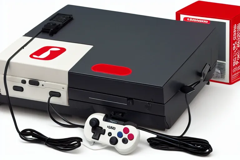 Image similar to The Nintendo Pain System (NPS) console with electrodes and controller, 1989