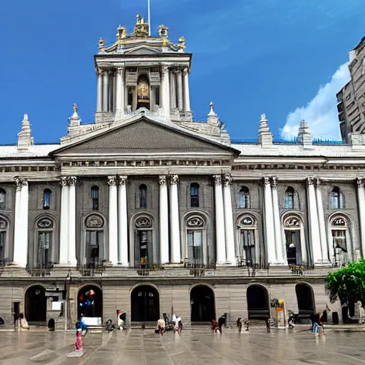 Prompt: Buenos Aires city hall,digital art