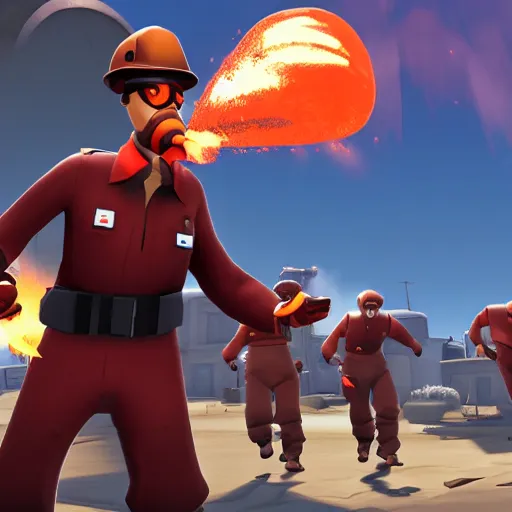 Prompt: The pyro, Team fortress 2 still image