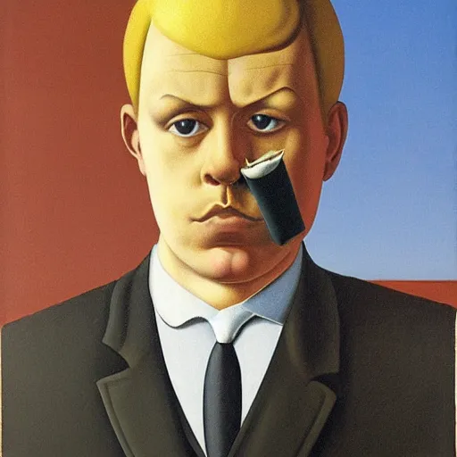 Prompt: cigarette by rene magritte