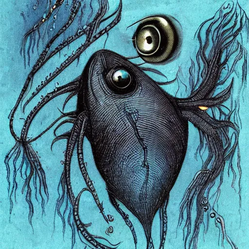 Image similar to Deep sea creature with many eyes