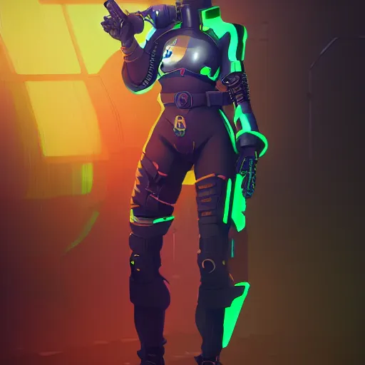 Image similar to stylized cybernetic ninja - cyberpunk girl, wearing techwear and armor, weoponary, complementary colors, highly detailed, artstation, digital matte painted in the style of overwatch, concept art, smooth