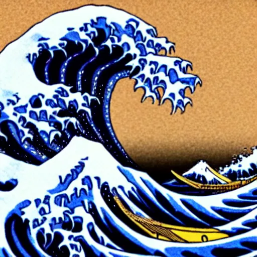 Image similar to gyarados in the great wave off kanagawa