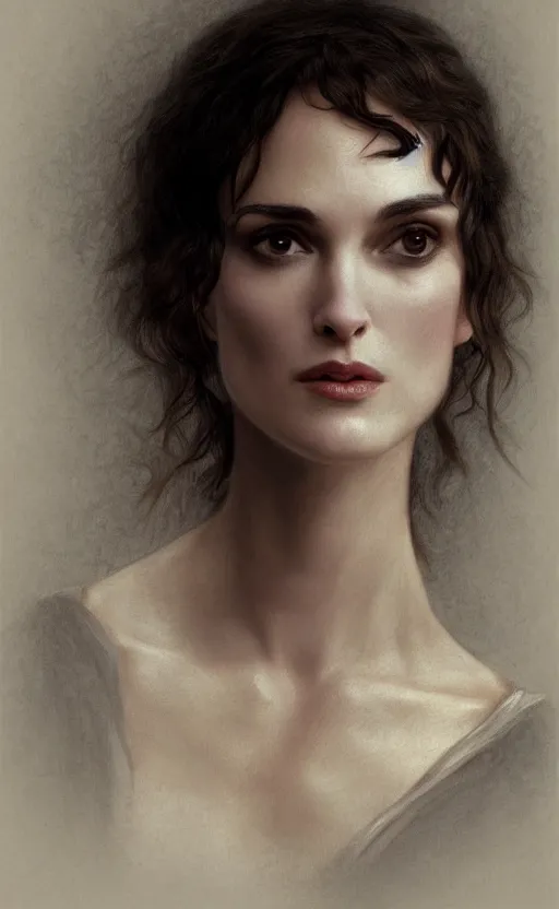 Image similar to winona ryder, kiera knightly, traditional corsican, intricate, highly detailed, pastoral, artstation, illustration, jurgens, rutkowski, bouguereau