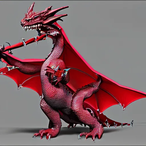 Prompt: a dragon whose scales are made out of rubies and diamonds, unreal engine, artstation