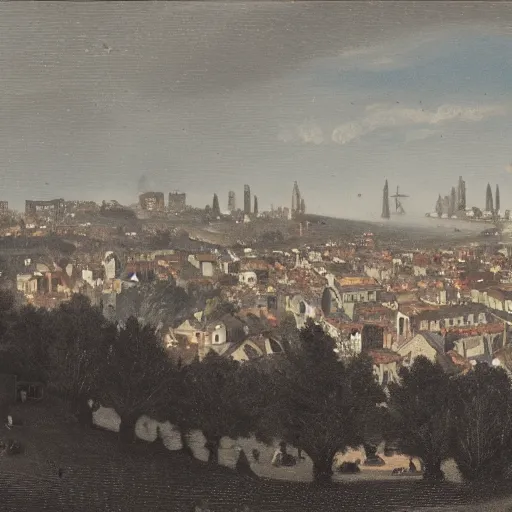 Prompt: a city, 19th century