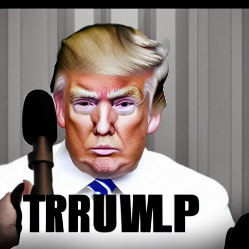 Image similar to donald trump in jail, realistic, shot on an iphone