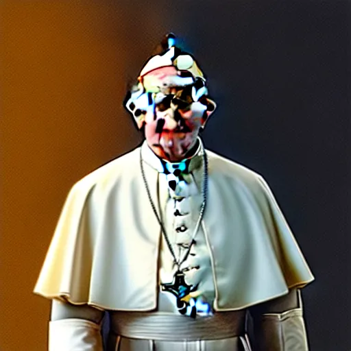 Image similar to pope john paul ii standing ina curch, digital painting, greg rutkowski, artstation, cinematic, matte painting