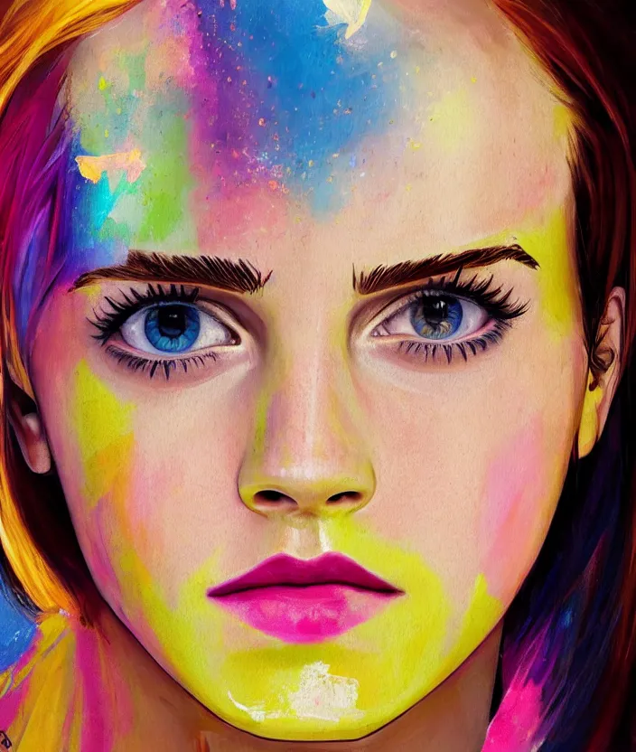 Image similar to step - sis emma watson gets stuck doing the laundry, oil painting, aesthetic face, symmetrical face, female anatomy, female, bright, colorful, portrait, character portrait, concept art, symmetrical, 4 k, macro detail, realistic shadows, bloom, cosplay, deviant art