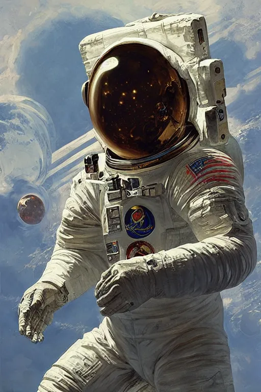 Prompt: “The Bodhisattva Astronaut by Craig Mullins”