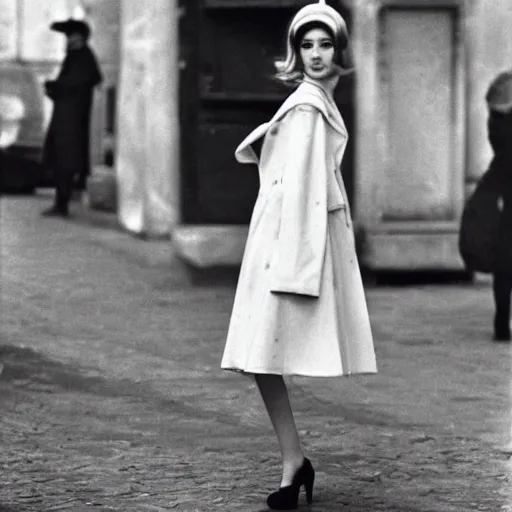 Image similar to photograph of a stylish young russian woman in 1 9 6 4 moscow