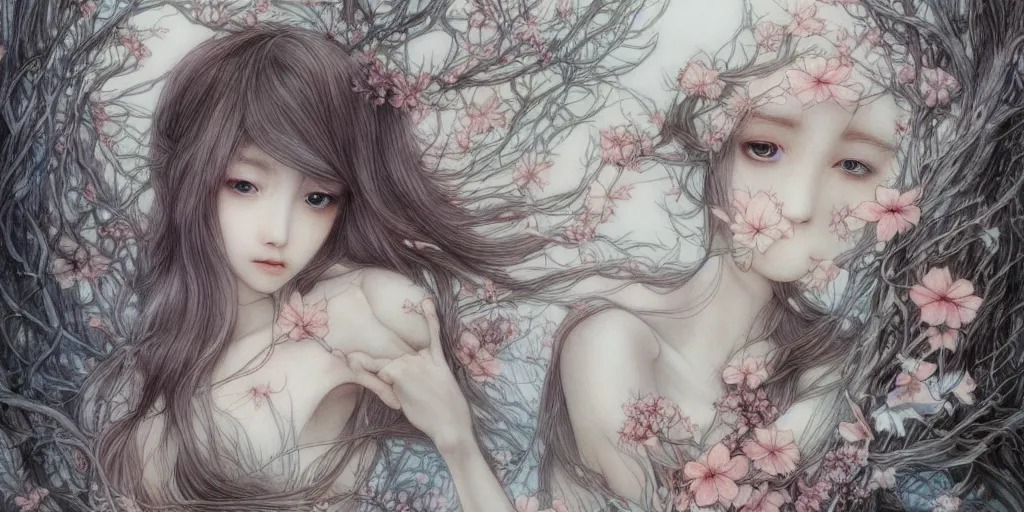 Image similar to breathtaking delicate detailed concept art winter creatures, by miho hirano, bizarre compositions, exquisite detail, pastel colors, 8 k