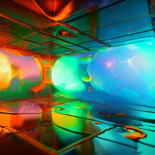 Prompt: photo of a diorama of the hole universe inside a epoxy resin cube, very colourful, cinematic lighting, soft neon, octane render, trending on Artstation