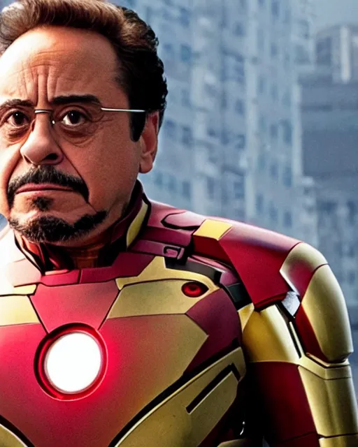 Image similar to danny devito as tony stark in iron man