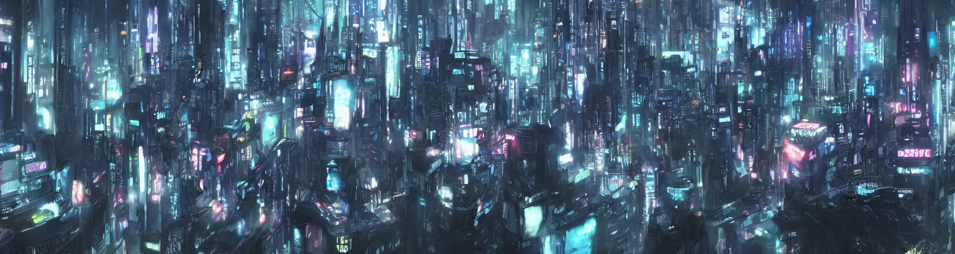 Image similar to highly detailed futuristic cyberpunk city, matte painting, from the anime film Ghost in the Shell, trending on pixiv