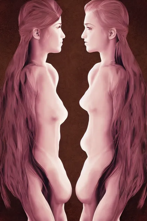 Image similar to a serious stare down between two beautiful idols standing face to face, detailed digital art