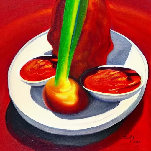 Prompt: a splash of ketchup, abts tomma painting