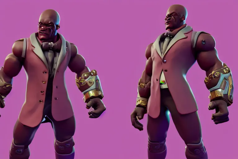 Image similar to doomfist, pink blazer, overwatch game, digital art, high detailed, unreal engine, artstation, 3 d render