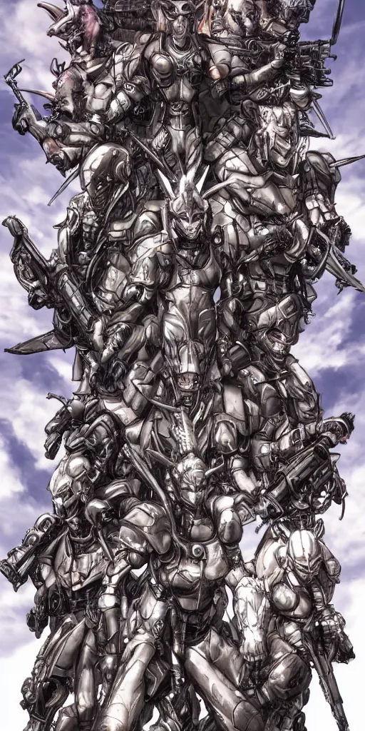 Image similar to Four horsemen of the apocalypse by masamune shirow, vivid, very detailed, matte, cinematic, CGSociety