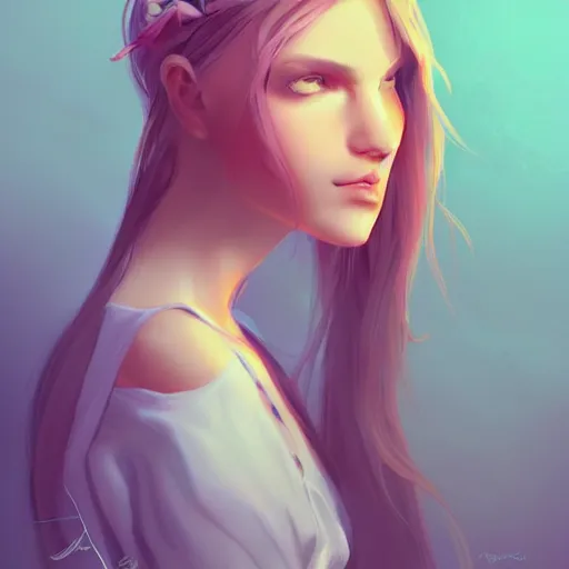 Image similar to jasmine lucilla, birdy, digital art, artstation