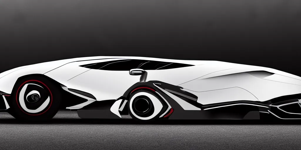 Image similar to a mercidez benz in the shape of lamborghini car design, high detail, 4 k