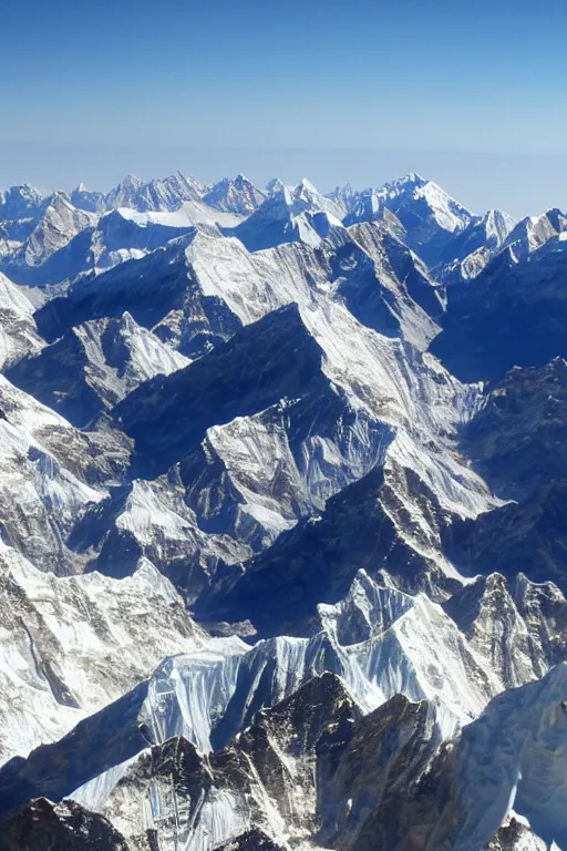 Prompt: view from the top of mount everest