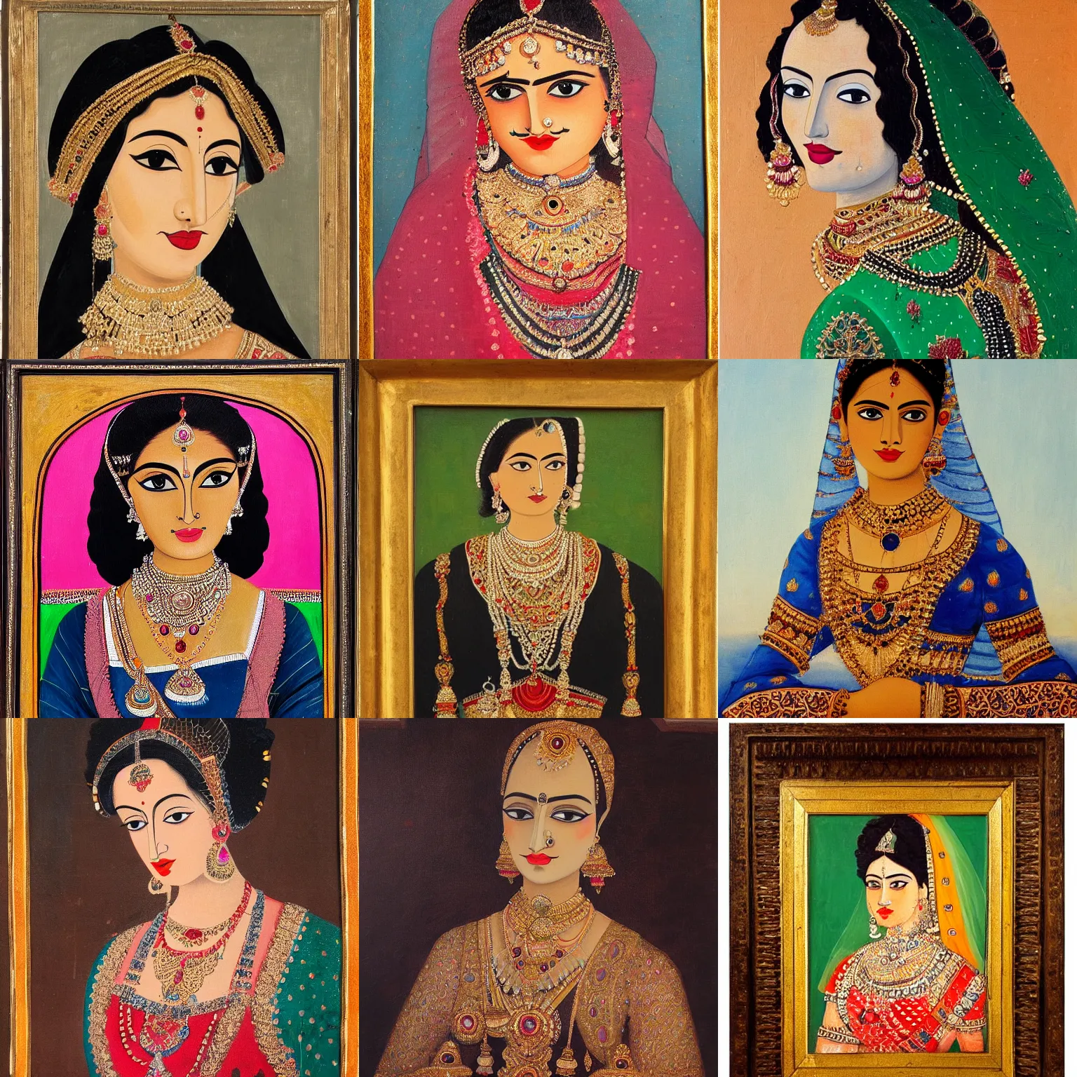 Prompt: a portrait of an elegant lady, rajput painting
