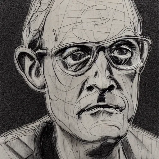 Image similar to a realistic yet scraggly portrait sketch of the side profile of a stern and sophisticated dale gribble, trending on artstation, intricate details, in the style of frank auerbach, in the style of sergio aragones, in the style of martin ansin, in the style of david aja, in the style of mattias adolfsson