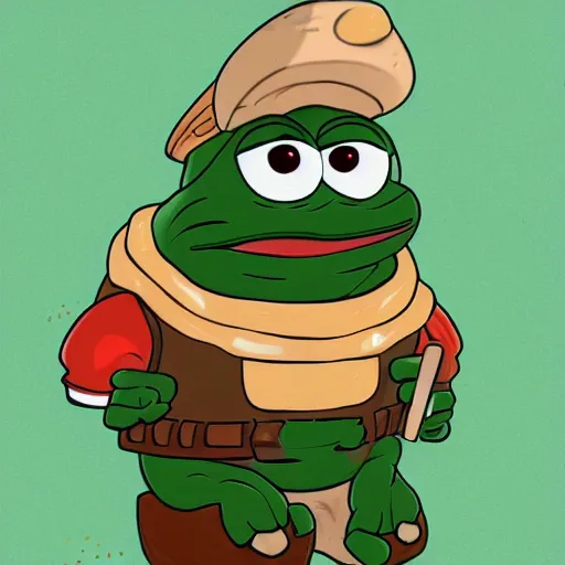 Prompt: cute pepe the miner, detailed, artstation