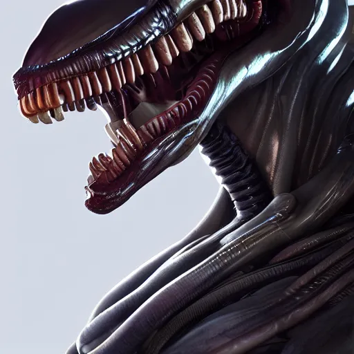 Image similar to portrait xenomorph xx 1 2 1 ( alien ) suprarealistic, octanerender, ray tracing, unrealenigme 5, hyper sharp, artstation