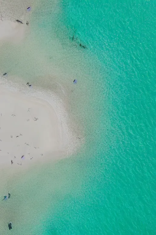 Image similar to Drone Photo of a Beach, turquoise water, calm, volumetric lighting, summer, Cinematic, award winning, highly detailed, photo print.