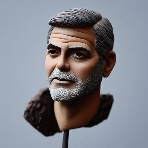 Image similar to george clooney made out of polymer clay detailed sculpture trending on artstation