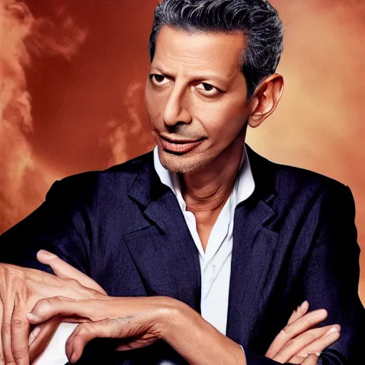 Image similar to jeff goldblum is seductive ian malcom on the cover of a romance novel