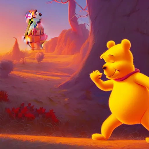 Prompt: donald trump as winnie the pooh, ben hur, loftis, cory behance hd by jesper ejsing, by rhads, makoto shinkai and lois van baarle, ilya kuvshinov, rossdraws global illumination