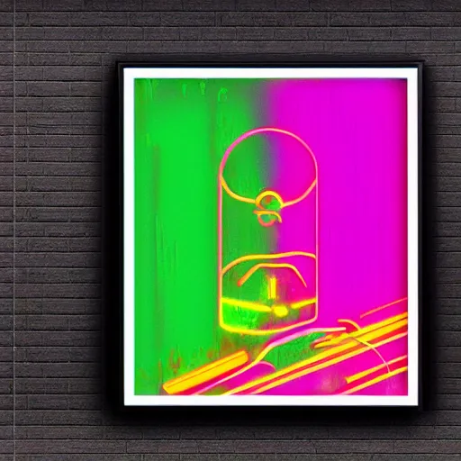 Image similar to neon structure floating in the space, retrowave epic art, trending on art station