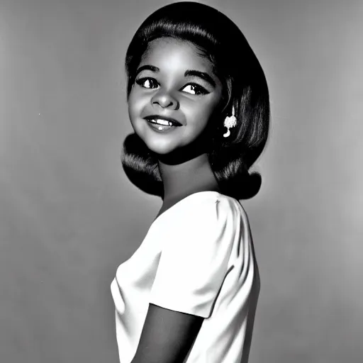 Image similar to black and white photo of a beautiful and elegant 1 9 6 5 young black actress