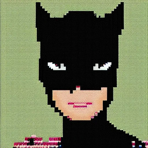 Image similar to catwoman, pixel art