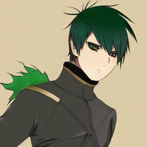 Prompt: male fencer, anime style, green hair, dark, animated, animation, detailed, illustration, moody