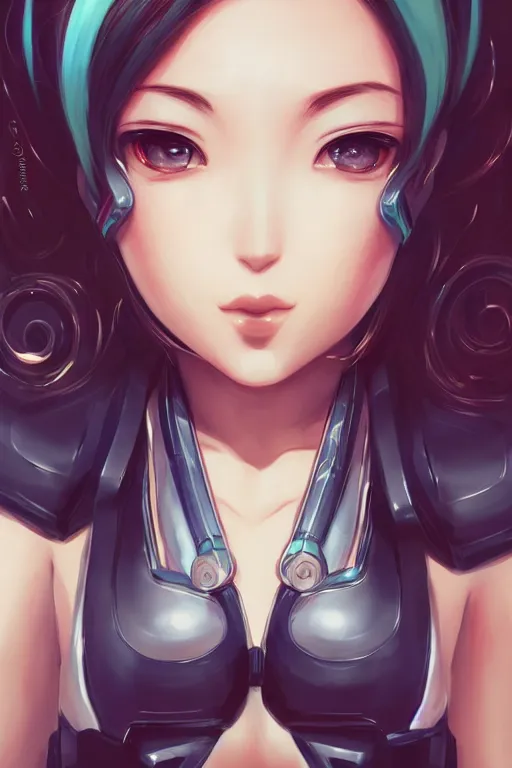 Image similar to hatsume mei, heroine, beautiful, detailed symmetrical close up portrait, intricate complexity, in the style of artgerm and ilya kuvshinov, magic the gathering art