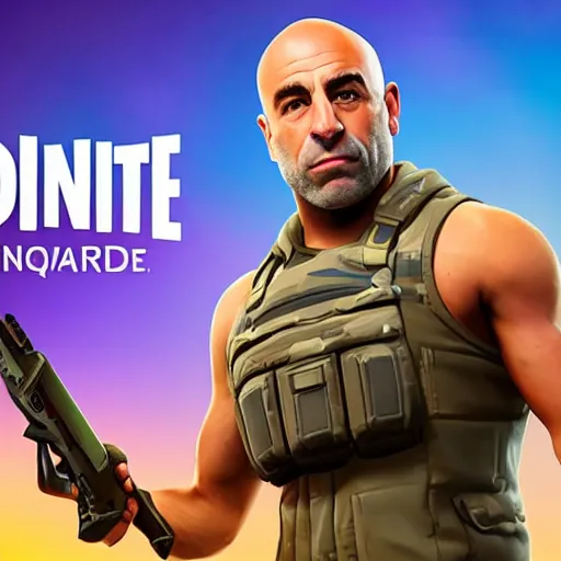 Image similar to joe rogan podcast in fortnite, videogame