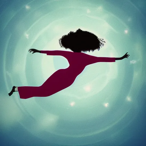 Image similar to a woman floating in space by kidmograph ( gustavo torres )