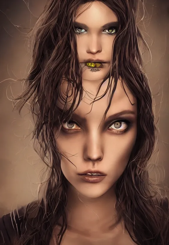 Image similar to full body photography digital illustration of a girl with eyes that burn like cigarettes wearing a short skirt and a long jacket with fingernails that shine like justice, dramatic lighting, photorealistic, full body portrait, detailed anatomy, extreme detail, 4 k, colorful, artgerm and ben lo, detailed face, f / 2. 8