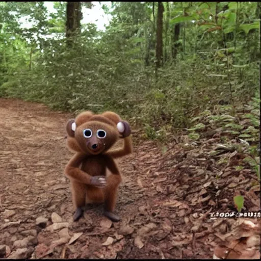 Image similar to trail cam footage of cheburashka