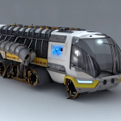 Image similar to industrial maintenance shuttle vehicle, concept artwork 8 k render octane high definition